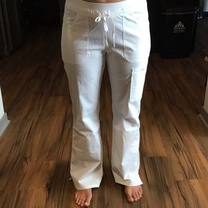 White scrub pants